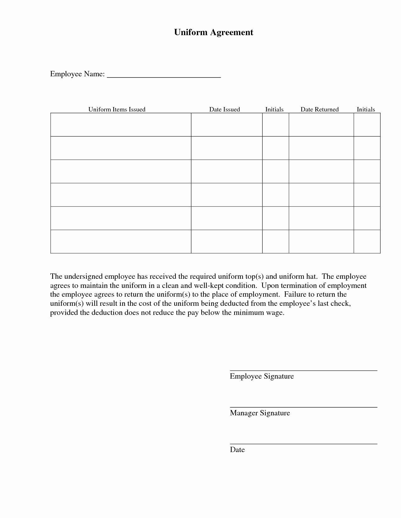 Employee Key Holder Agreement Template Uk