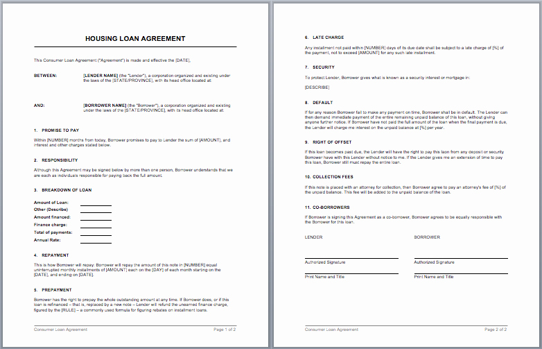 Employee Laptop Loan Agreement Beautiful Housing Loan Contract Template – Microsoft Word Templates