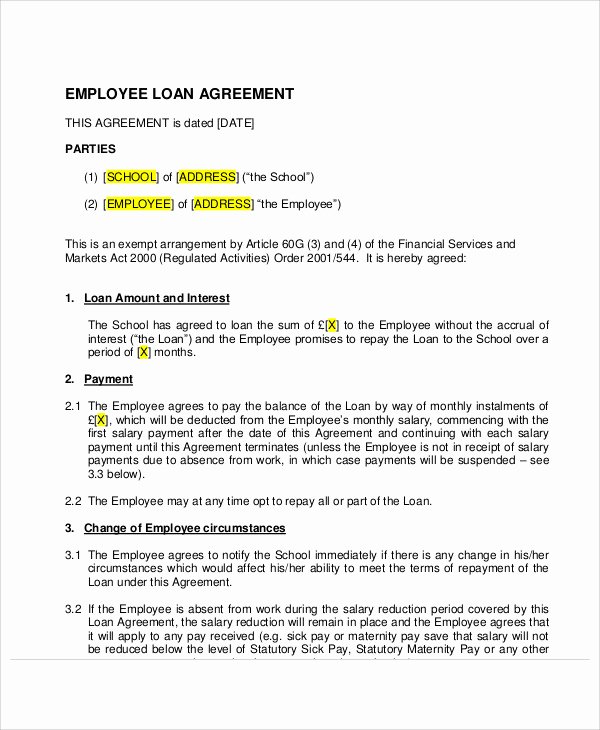 Employee Laptop Loan Agreement Elegant 30 Loan Agreement Templates Word Pdf Pages
