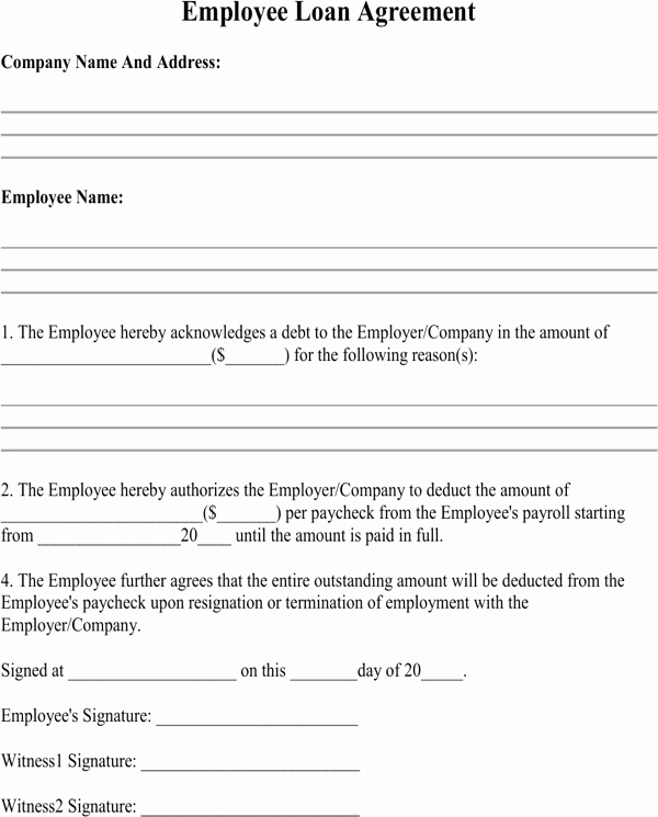 Employee Laptop Loan Agreement Lovely Download Employee Loan Agreement for Free formtemplate