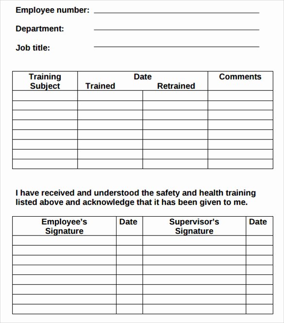 Employee Training Plan Template Excel Awesome Employee Training Record Template Excel