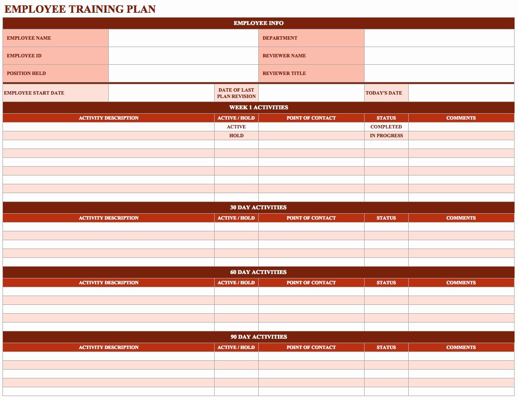Employee Training Plan Template Excel Lovely Employee Training Schedule Template In Ms Excel Excel