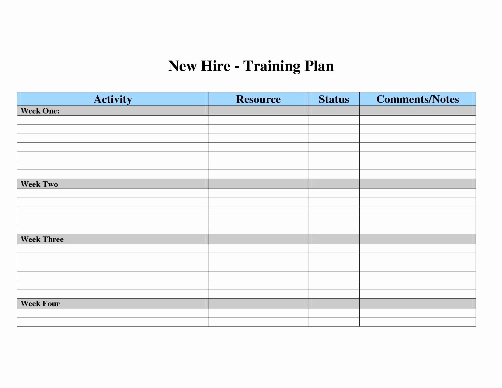 Employee Training Plan Template Unique Free Employee Training Matrix Template Excel New Employee