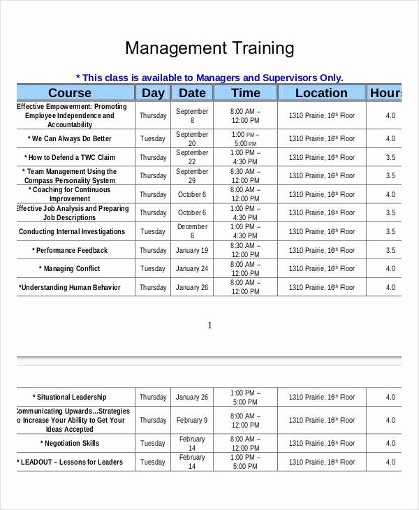Employee Training Plan Template Word Awesome Employee Training Schedule Template 15 Free Word Pdf