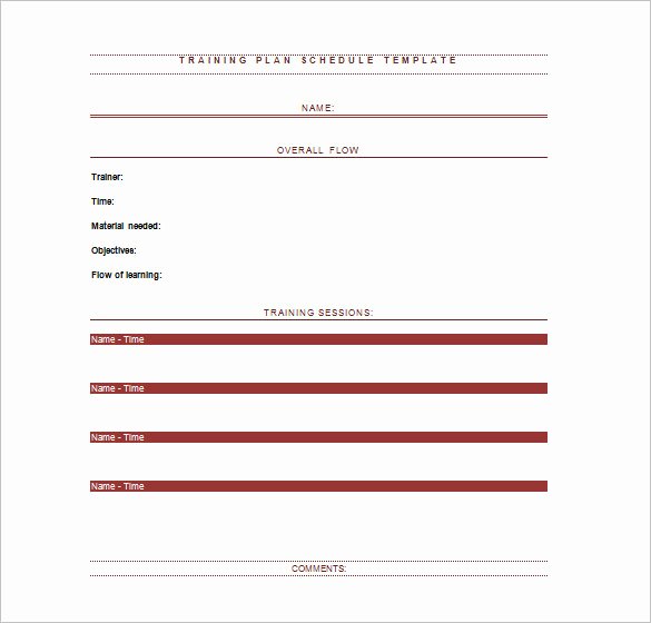 Employee Training Plan Template Word New 21 Training Schedule Templates Doc Pdf