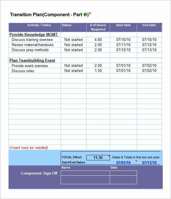Employee Transition Plan Template New 5 Transition Plan Templates