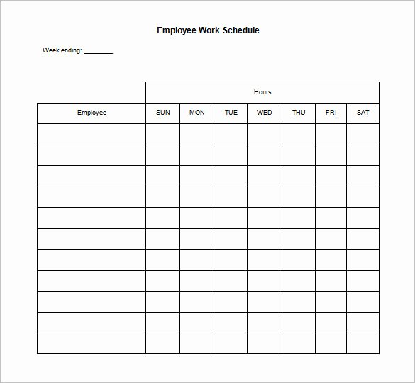 Employee Work Plan Template Beautiful 17 Blank Work Schedule Templates Pdf Doc