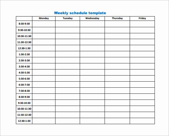 Employee Work Plan Template New 9 Weekly Work Schedule Templates Pdf Doc