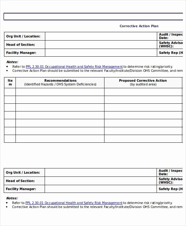 Employment Action Plan Template Best Of Action Plan Template 15 Emergency Corrective