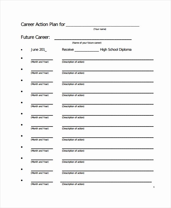 Employment Action Plan Template New Career Action Plan Template 15 Free Sample Example