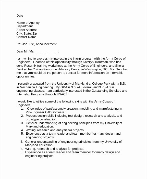 Engineer Cover Letter format Awesome Sample Email Cover Letter 8 Examples In Word Pdf