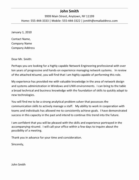 Engineering Cover Letter format Fresh Engineering Cover Letter Example