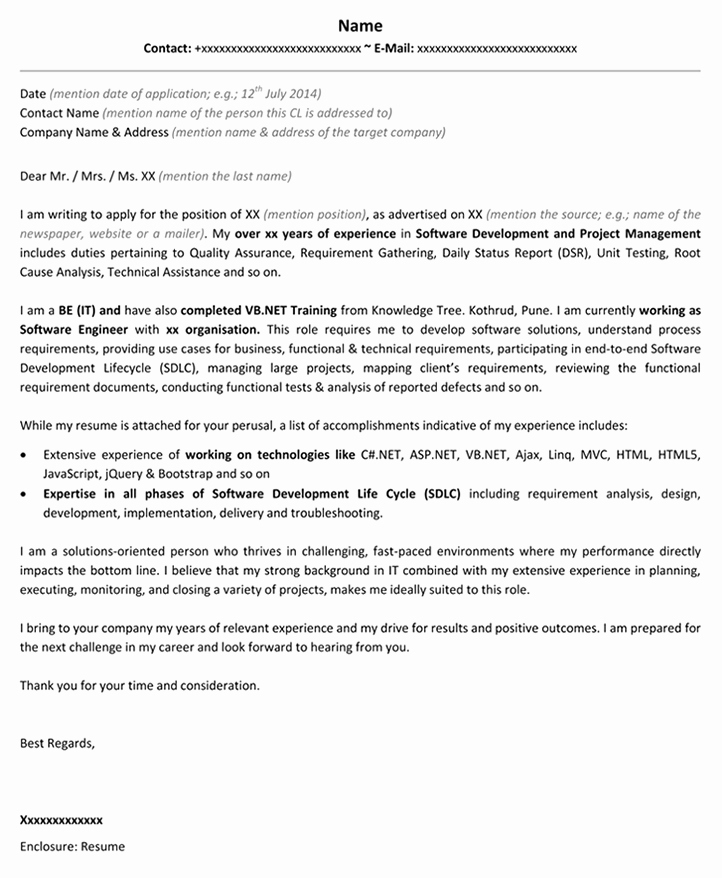 Engineering Cover Letter format New Graduate software Developer Cover Letter Writefiction581