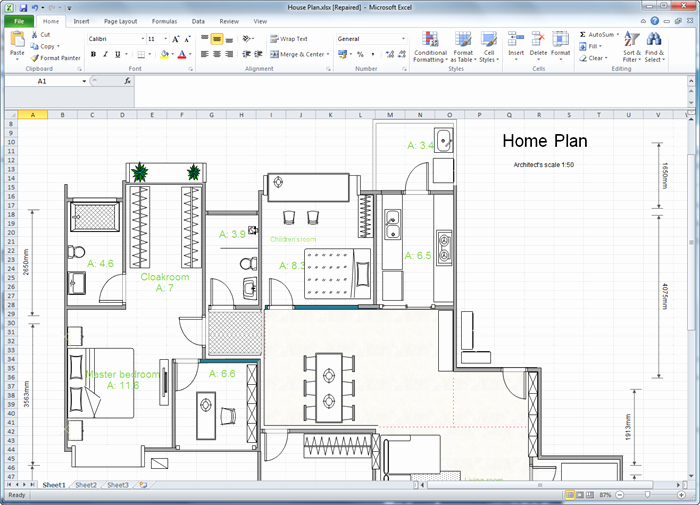 Excel Floor Plan Template Beautiful Create Floor Plan for Excel