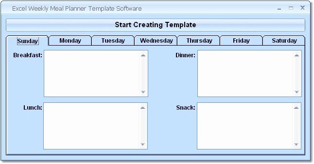 Excel Meal Plan Template Best Of Excel Weekly Meal Planner Template software Ware