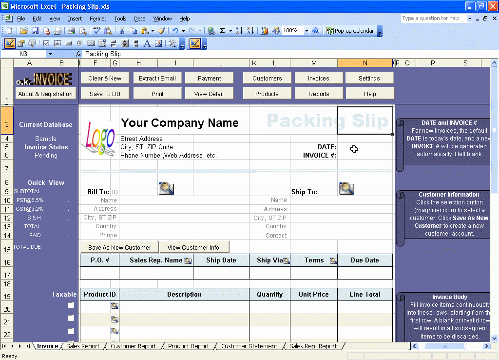 Excel Packing Slip Template New Invoice Packing List Template Excel Denryokufo