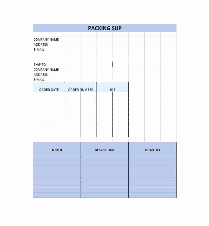 Excel Packing Slip Template Unique 30 Free Packing Slip Templates Word Excel Template