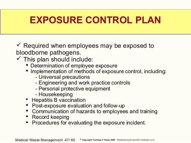 Exposure Control Plan Template Lovely Medical Waste Management