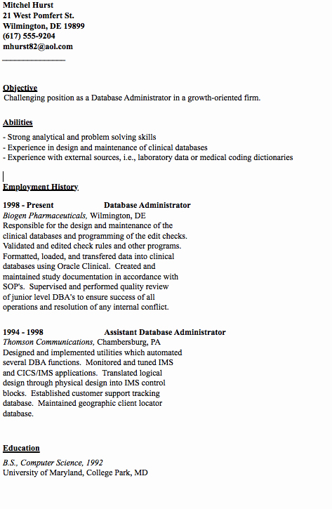 Faa Letter Of Recommendation Sample Best Of Example Of Database Administrator Resume