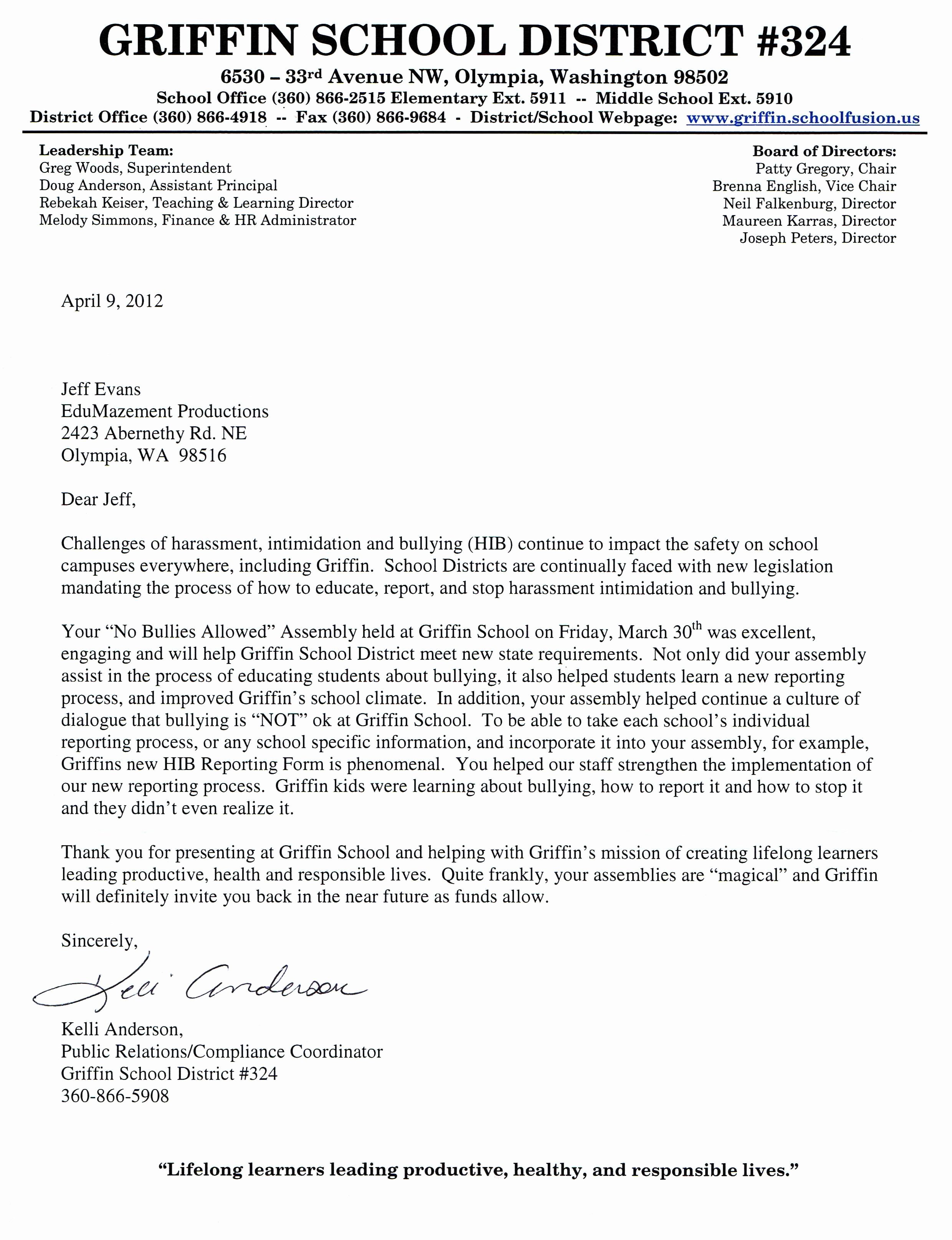 Faa Letter Of Recommendation Sample Inspirational Letter Of Re Mendation From the Griffin School District