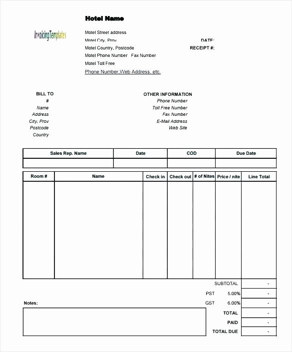 Fake Hotel Receipt Template Inspirational Dummy Invoice Template