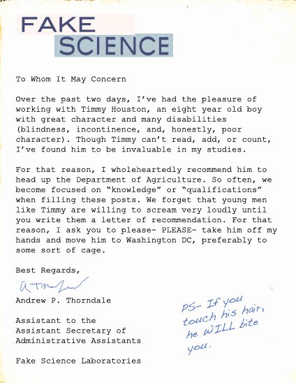 Fake Letter Of Recommendation Inspirational Fake Science Fake Science Re Mends You