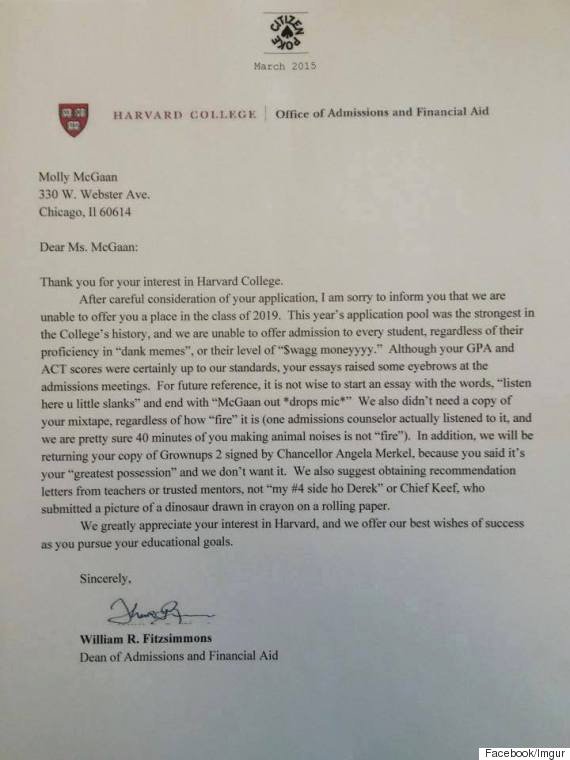 Fake Letter Of Recommendation Luxury Fake Harvard College Rejection Letter is Causing some Real
