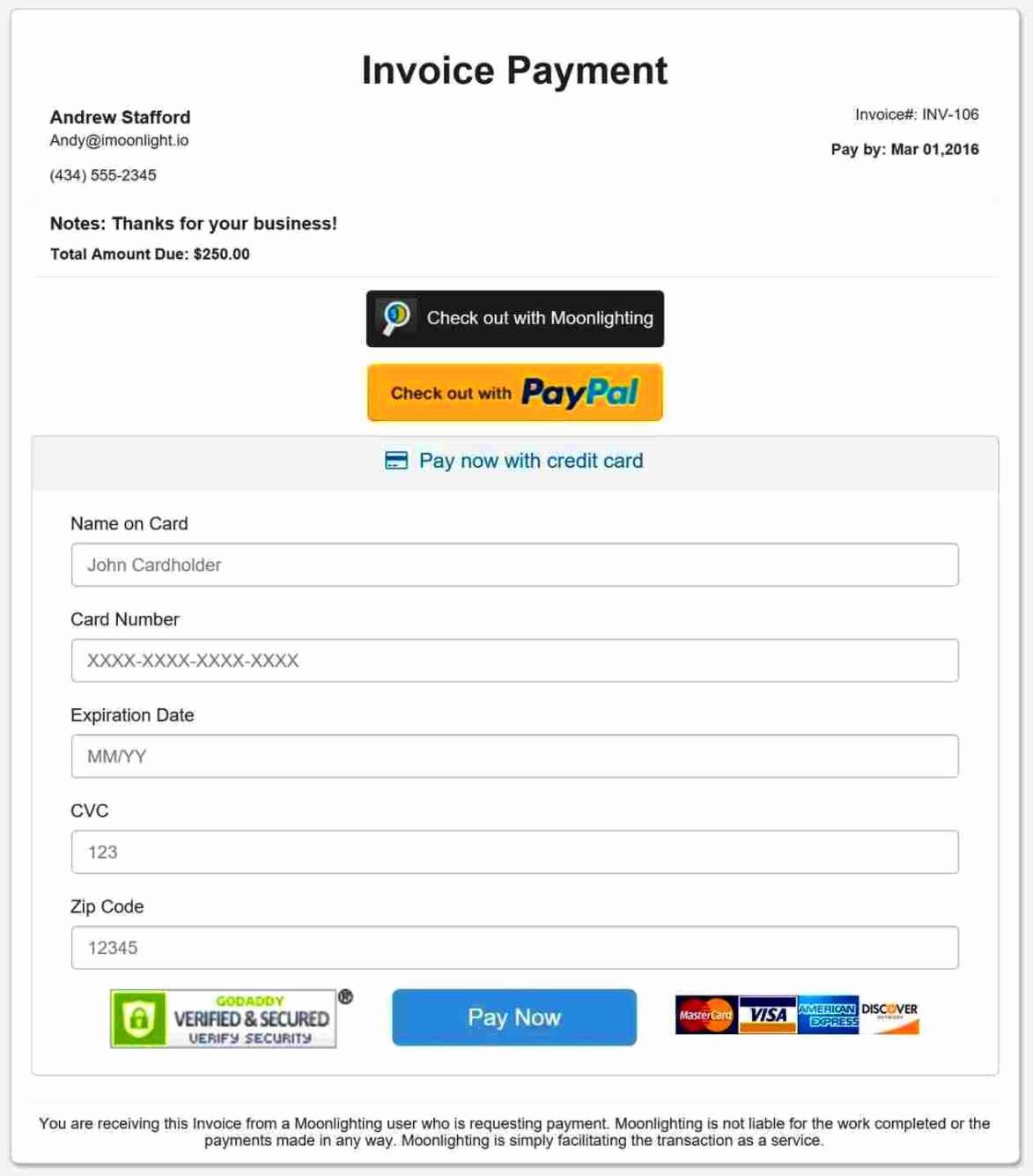 paypal fake invoice