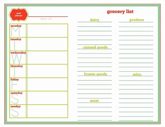 Family Meal Plan Template Best Of 30 Family Meal Planning Templates Weekly Monthly Bud