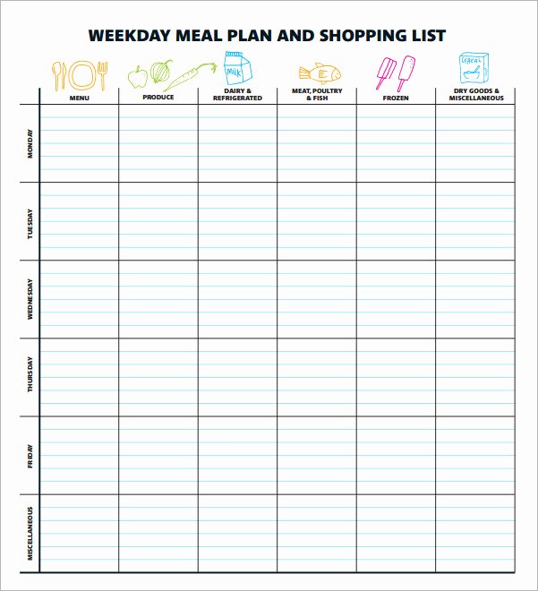 Family Meal Plan Template Elegant 18 Meal Planning Templates Pdf Excel Word