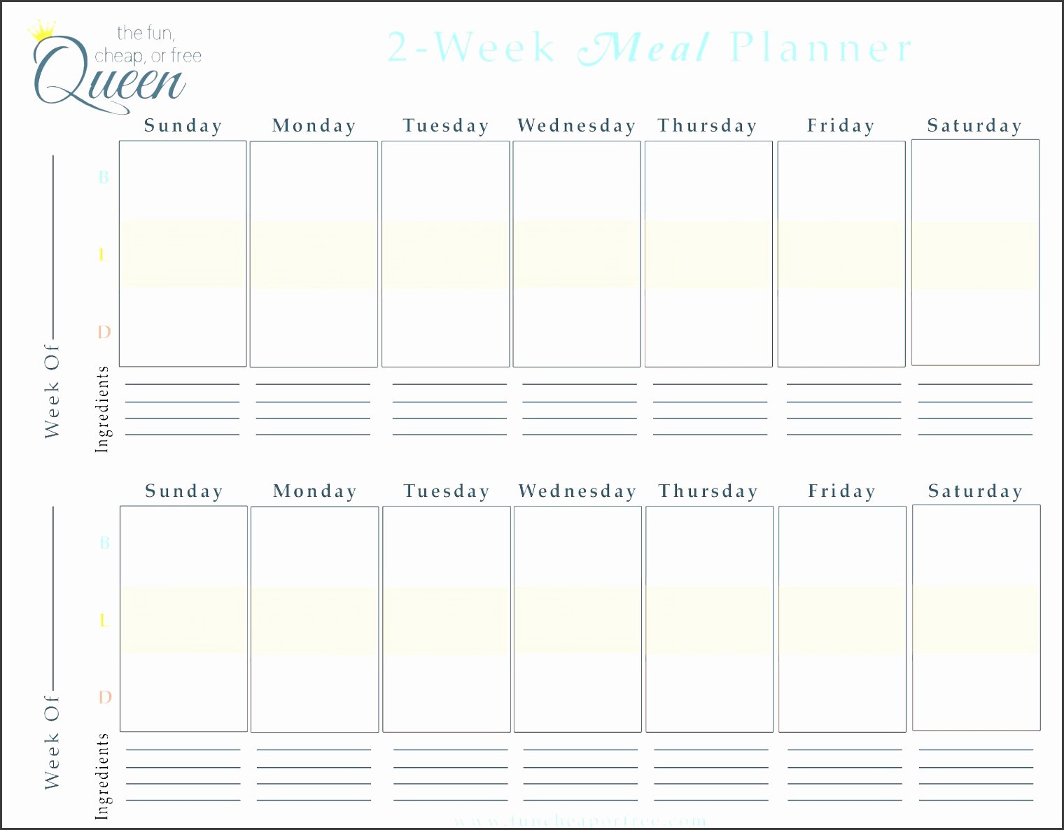Family Meal Plan Template New 9 Free Weekly Meal Planner Layout In Excel format