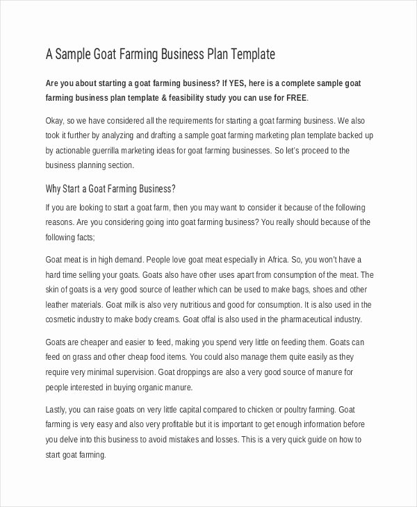 Farm Business Plan Template Lovely Farm Business Plan Template 9 Free Sample Example
