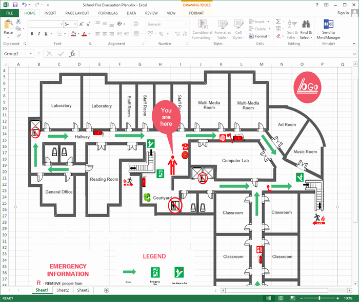 Fire Escape Plan Template Inspirational Create Evacuation Plan for Excel