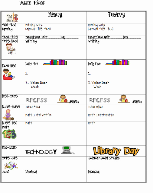 First Grade Lesson Plan Template Inspirational Lesson Plans I Love 1st Grade