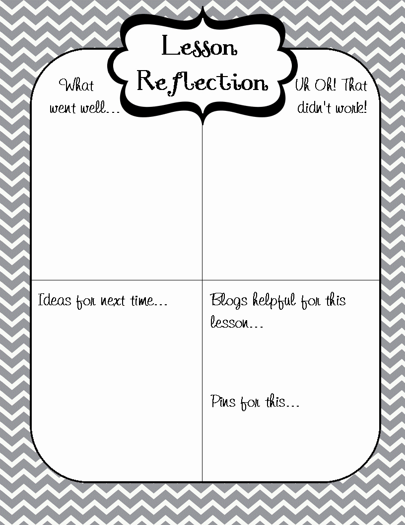 First Grade Lesson Plan Template Lovely First Grade Glitter and Giggles Lesson Reflection Freebie