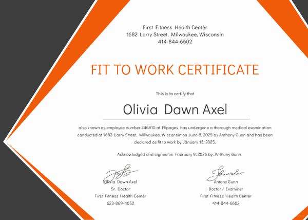 Fit to Work Certificate Sample Beautiful 18 Sample Medical Fitness Certificates – Psd Illustrator