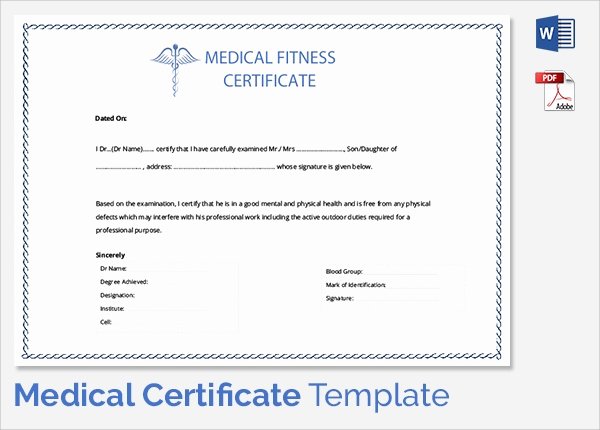 Fit to Work Certificate Sample Fresh Sample Medical Certificate 38 Download Documents In Pdf