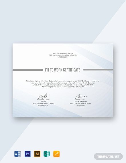 Fit to Work Certificate Sample Inspirational 19 Free Medical Certificate Templates