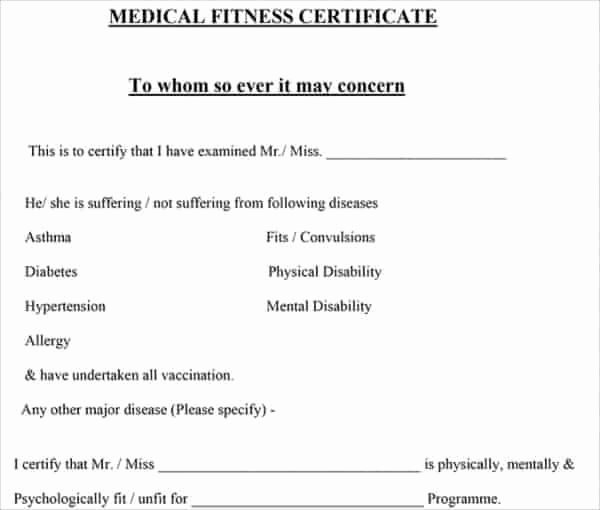 Fit to Work Certificate Sample New Medical Certificate Fit to Travel Sample