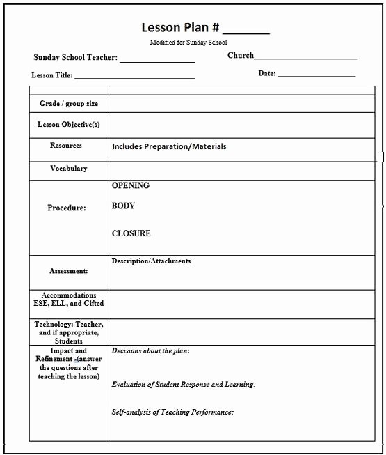 Florida Lesson Plan Template Lovely Modified Lesson Plan Template