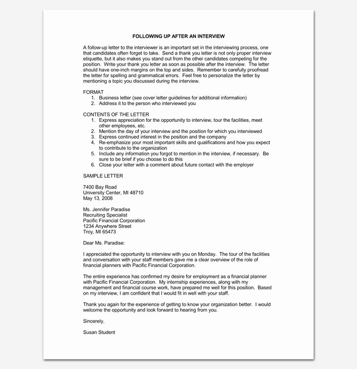 Follow Up Doctor Appointment Letter Best Of Follow Up Letter Letter after Interview Sample Example