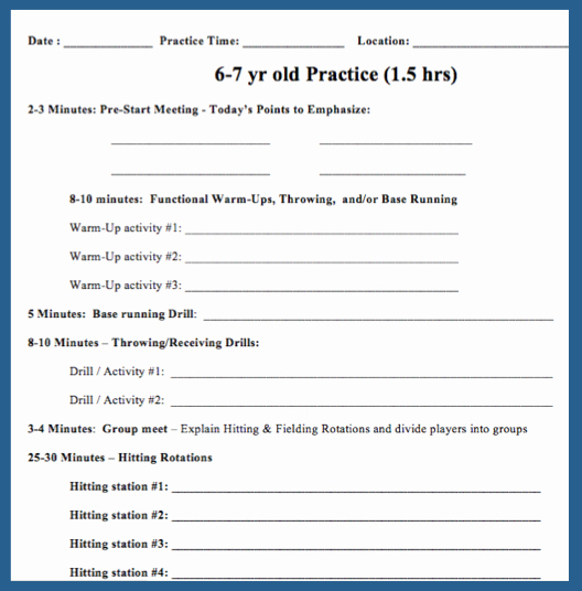 Football Practice Plan Template Luxury 28 Of softball Practice Plan Template Printable