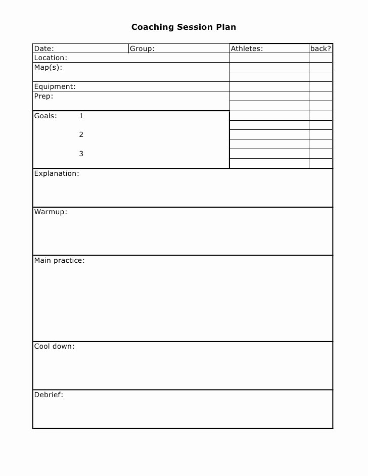 Football Session Plan Template Unique Session Plan Template