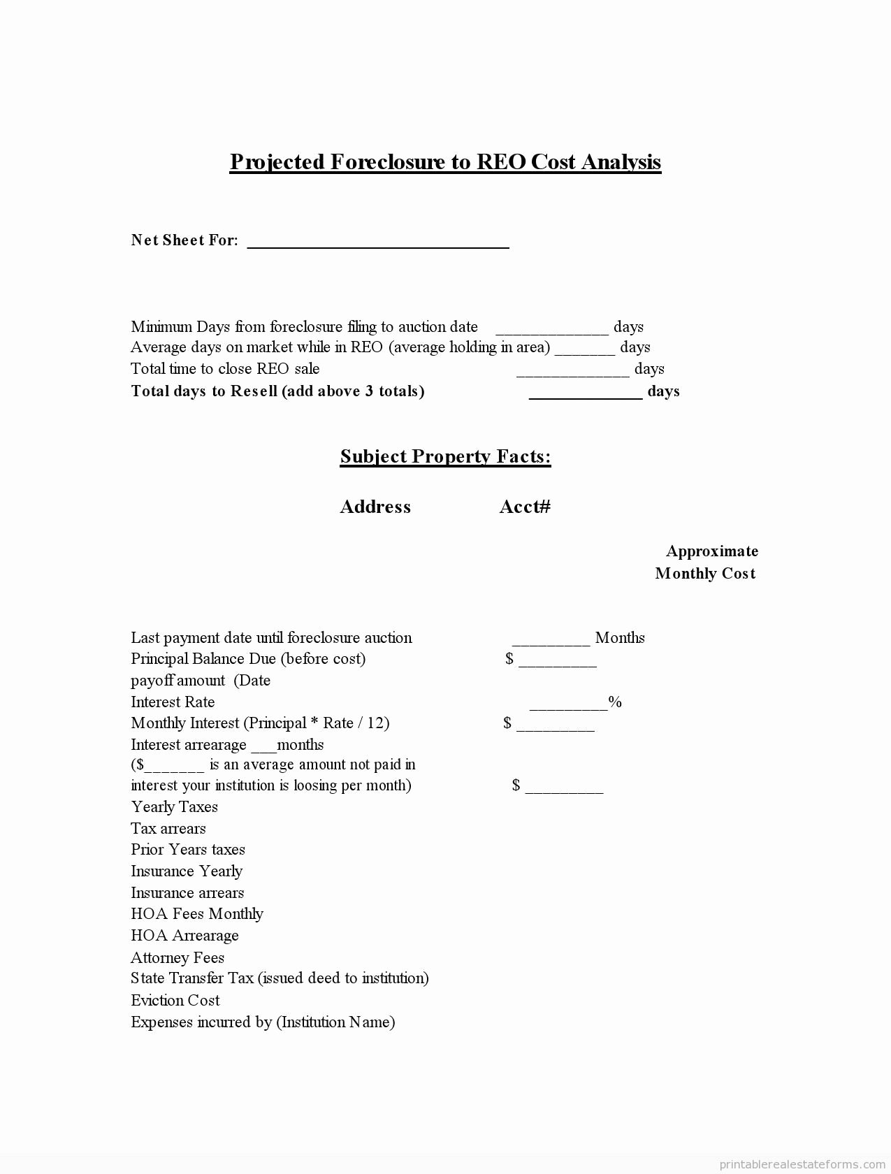Foreclosure Letter Templates Fresh Copy Of Projected foreclosure to Reo Cost Analysis Pdf