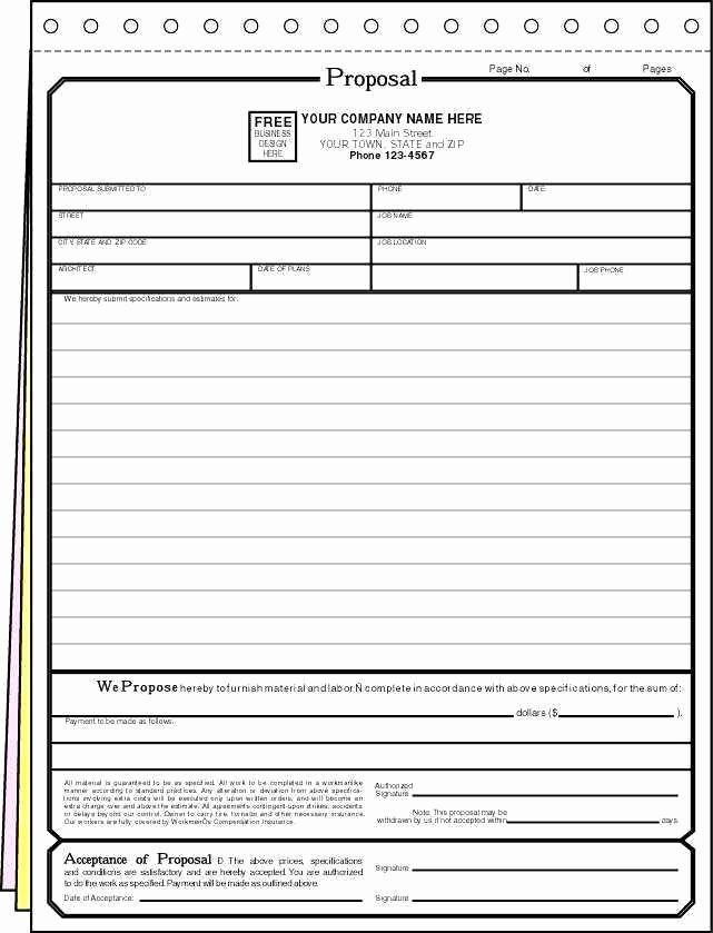 Formal Estimate Template Lovely Proposal forms