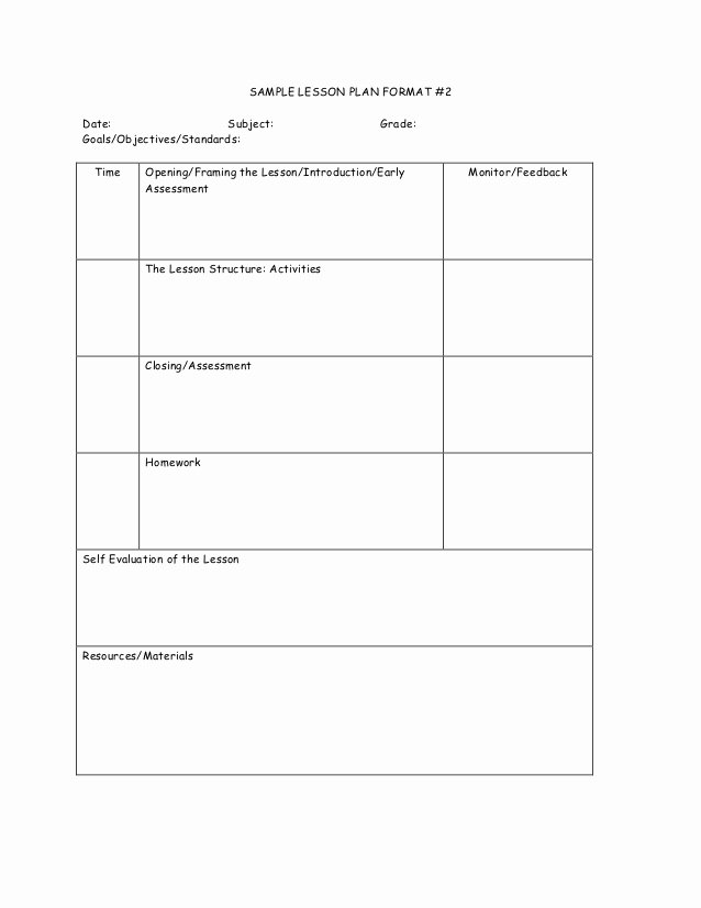 Formal Lesson Plan Template Luxury Lesson Plan Evaluation Template Yourpersonalgourmet