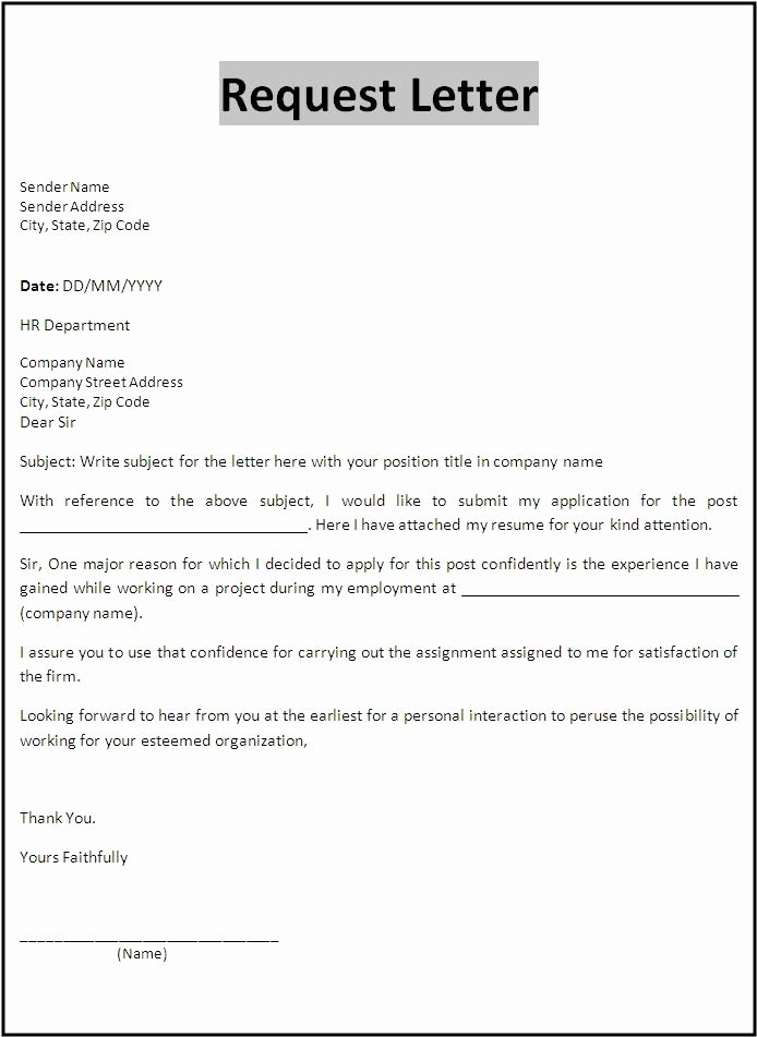 Formal Letter format for Request Luxury All Letter format