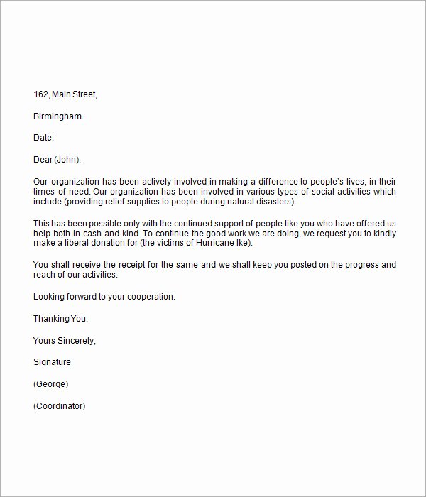 Formal Letter format for Request New Donation Request Letter 8 Free Download for Word