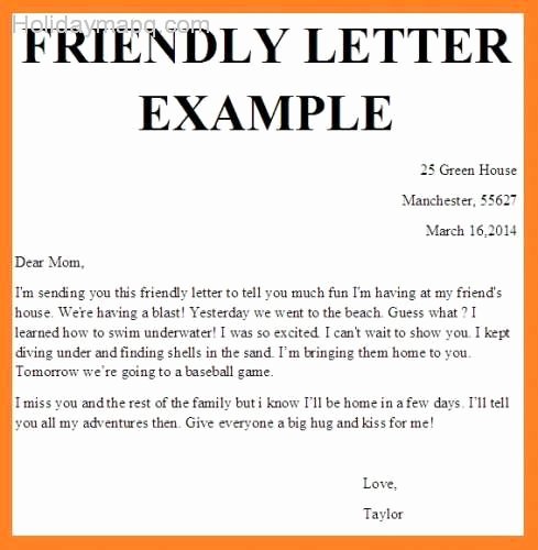 Format Of A Friendly Letter Best Of Friendly Letter Template Holidaymapq