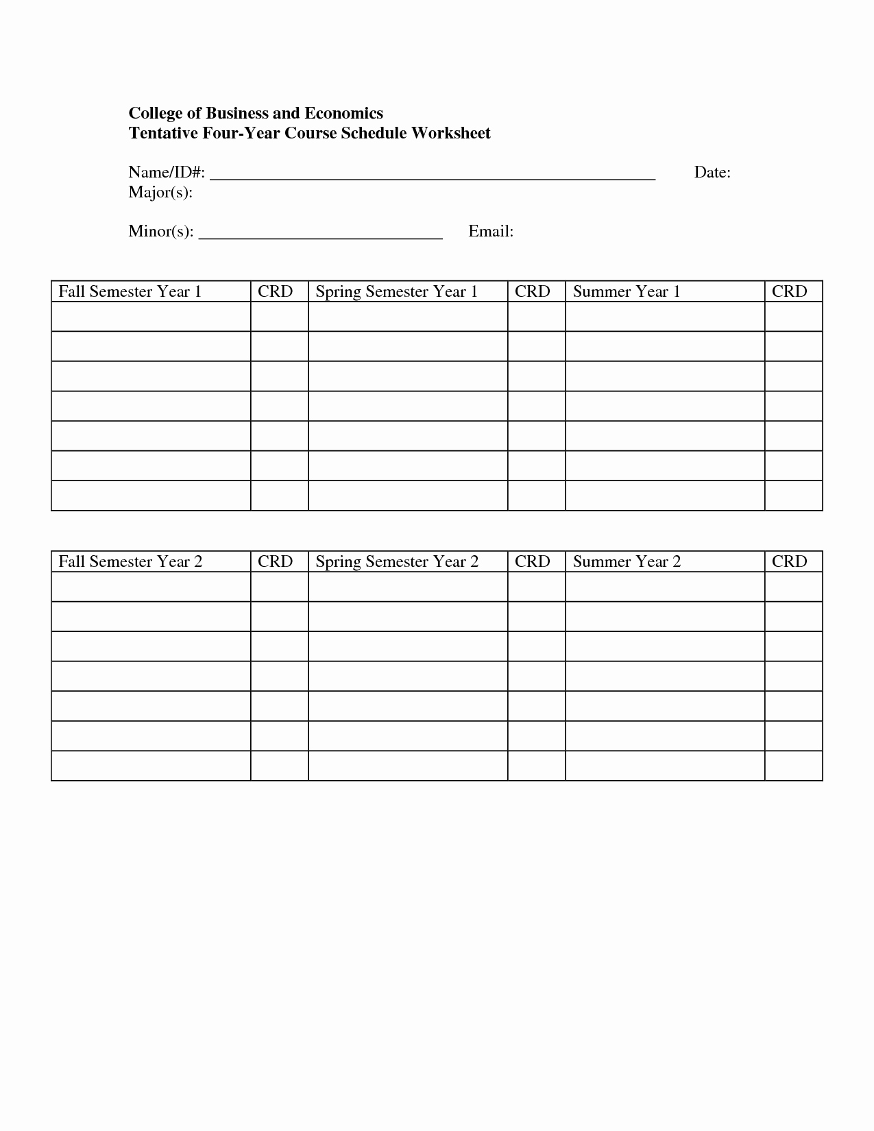 Four Year Plan Template Excel Fresh 10 Best Of 5 Year Plan Worksheet High School
